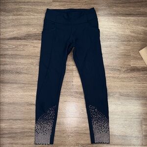 lululemon athletica Navy Leggings with White Accents